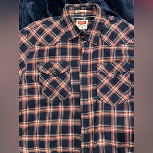 Large flannel wrangler button up